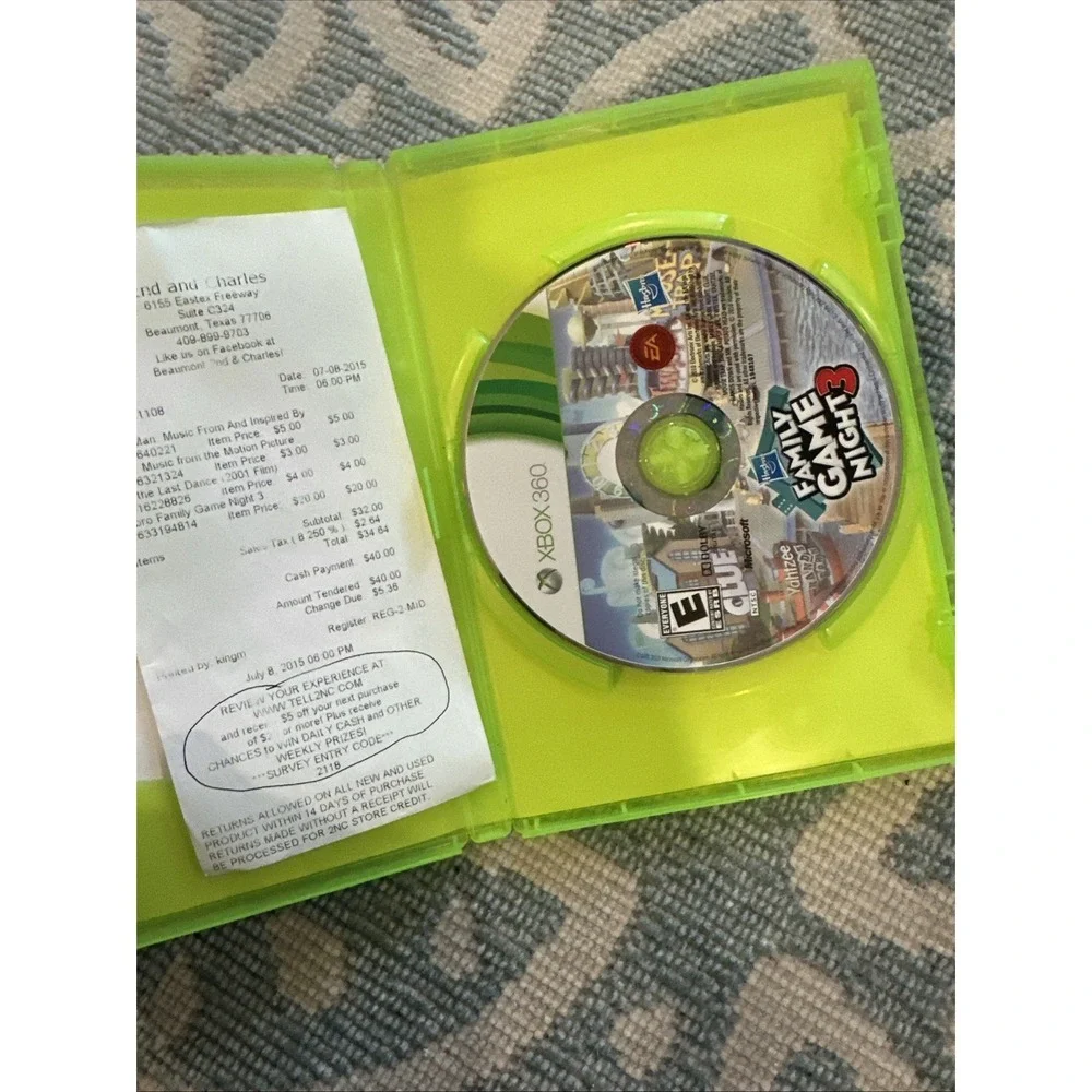Hasbro Family Game Night 3 - Microsoft Xbox‎ 360 Tested Authentic